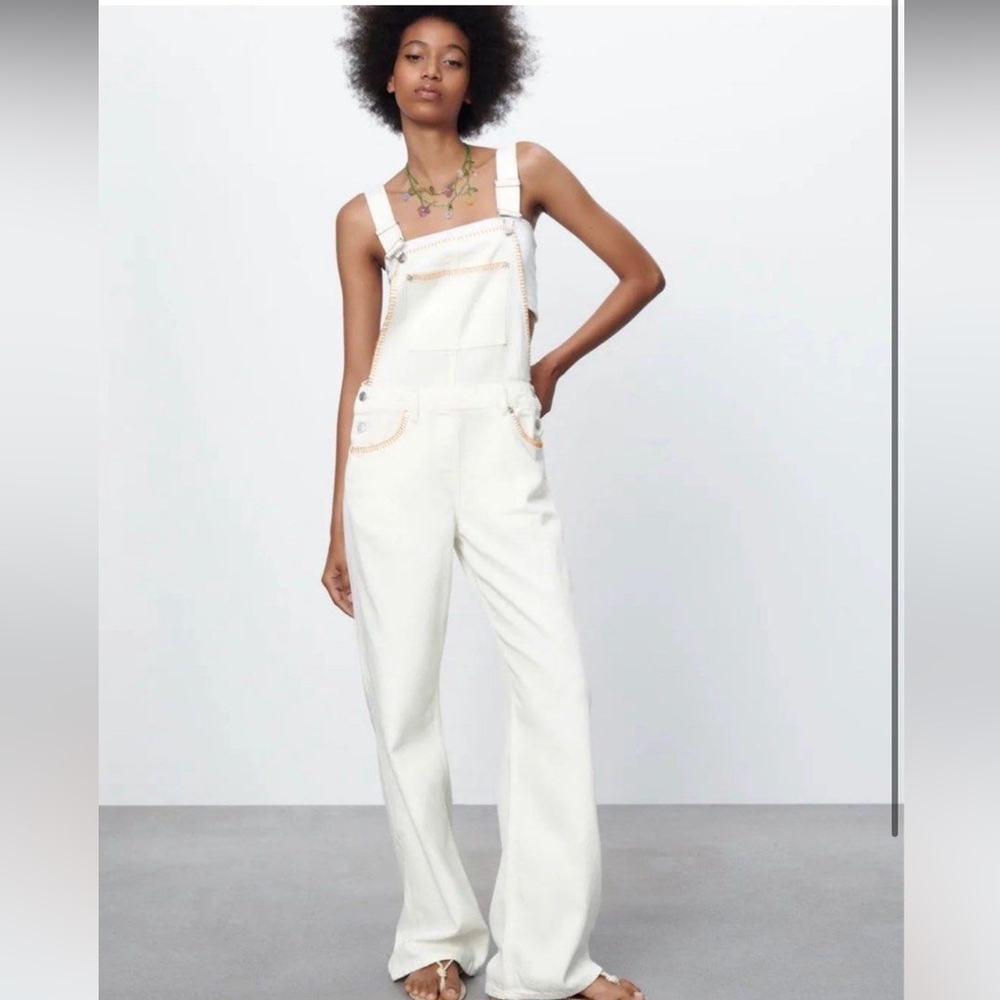 NWT Zara white overalls